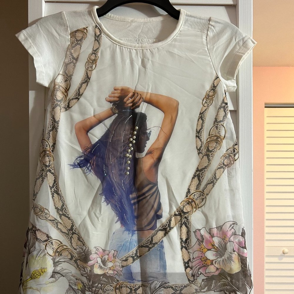 Extended length short sleeve top